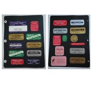 Vintage 1940s Advertising Stickers on a Black Scrapbook Page